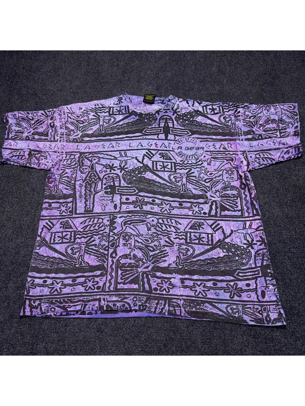 Vintage L.A. Gear Men's Large Purple Graphic T-Shirt